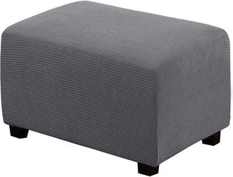 OEM Funda Rectangular Para Otomana, Apta Para Reposapi&eacute;s De 78-109 Cm De Largo, Funda Para Sof&aacute;, Suave Y El&aacute;stico, Extra&iacute;ble Y Lavable, Gris