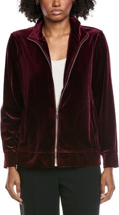 Jones New York Mock Neck Velour Jacket