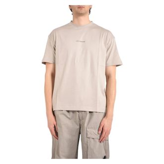 C.P. Company T-Shirts, male, Gray, Size: 2XL Crew Neck T-Shirt