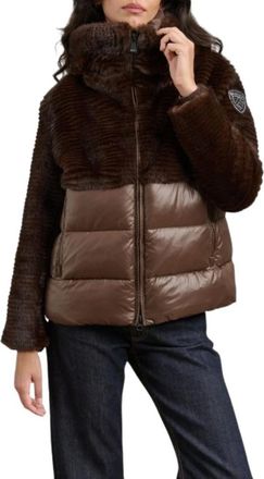 Blauer Fanevil Eco Fur Nylon Jacket - Jackets - Mujer - Marr&oacute;n - XS