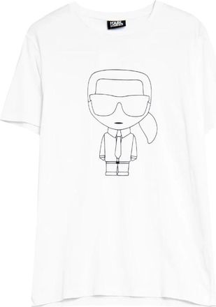 Karl Lagerfeld 3D Outline T-shirt - Heren - T-shirts - Wit - S - Katoen - Tops