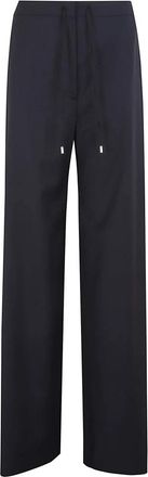 Max Mara Corone Rechte Broek - Dames - Straight fit broeken - Blauw - L - Wol - Broeken
