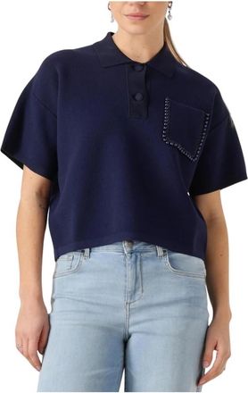 Liu Jo Blauwe Polo Top voor Vrouwen - Dames - Polos - Blauw - M - Tops