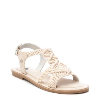 Xti Womens Braided Strap Flat Sandals By XTI, Light Beige
