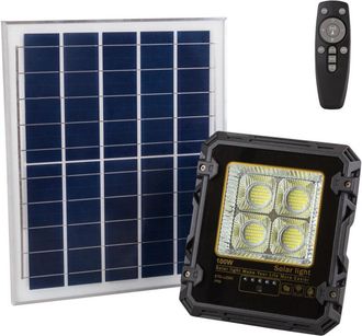 GreenIce Greenice - Proyector 100w Con Panel Solar Control Remoto Ip65 [1916-flsol-100w-cw]