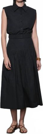 Greylin Oren Poplin Midi Skirt In Black