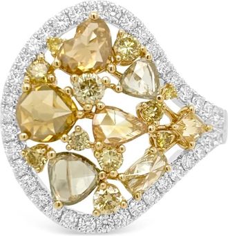 HYT Jewelry 18kt geel- en witgouden ring met diamant - Zilver