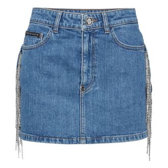 Philipp Plein Dames, Rokken, Blauw, Maat: XS Denim