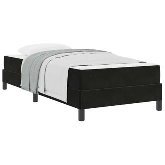 vidaXL Cama Tipo Box Spring Con Colch&oacute;n Negro 100 X 210 Cm Tela Vidaxl