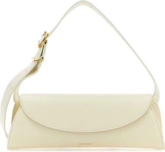 Jil Sander Kleine Ivoorleren Schoudertas - Dames - Schoudertassen - Beige - ONE Size - Tassen