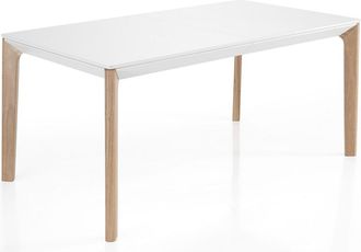 Oresteluchetta Mesa Extensible Efecto Madera Lacada En Blanco Cm. Al.75xp.90xl.160