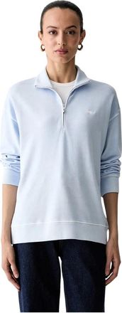 GANT Half Zip Sweatshirt - Dames - Sweatshirts - Blauw - S - Katoen - Hoodies & sweatvesten