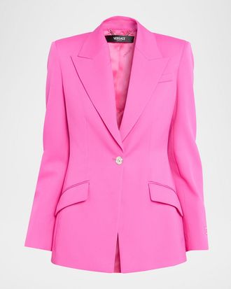 Versace Wool Gabardine Single-Breasted Informal Jacket