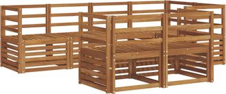 vidaXL Conjunto De Sof&aacute;s De Exterior 7 Uds. Natural Poli&eacute;ster Vidaxl