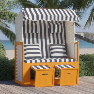 vidaXL Furniture Limited - Silla Strandkorb Con Cojines Rat&aacute;n Sint&eacute;tico