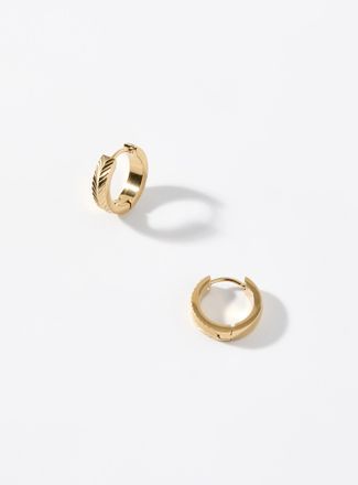 Simons Womens Grooved Hoop Earrings