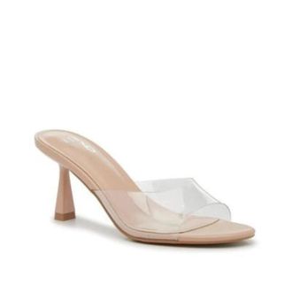 Mix No. 6 Mix No. Rislea Sandals Womens Clear Slip On Open Toe Flared Heel HTAT1380