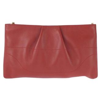 Ferragamo Pre-owned Clutch Schoudertas - Dames - Pre-owned - Rood - Maat: ONE Size Leer