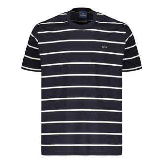 Paul & Shark Paul & Shark, T-Shirts, male, Blue, Size: 2XL Striped Cotton T-shirt