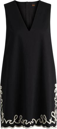 HUGO BOSS Modello C Dembrolai Jurk - Dames - Korte kleedjes - Zwart - L - Katoen - Kleedjes