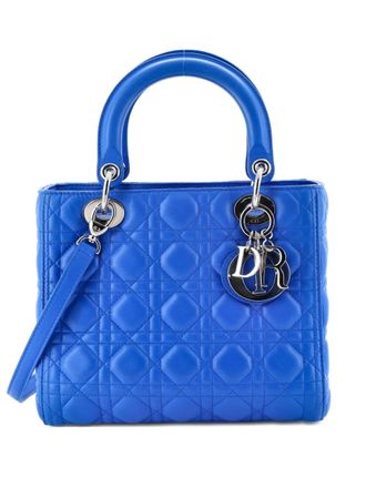 Dior Lady Dior Bag Cannage Quilt Lambskin Medium satchel - Blauw