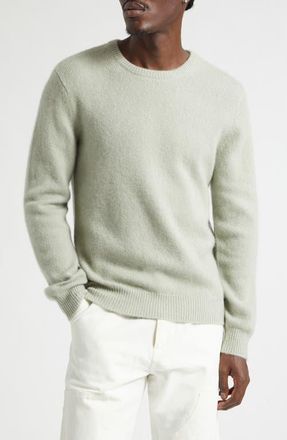 Frenckenberger Mini Cashmere & Silk Crewneck Sweater in White Tea at Nordstrom, Size X-Large