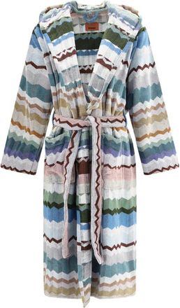 Missoni Home Eva Zigzag-pattern Hooded Bathrobe