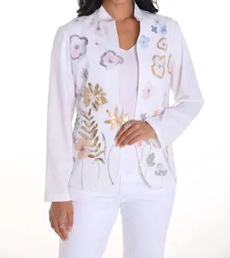 Frank Lyman Design Ofelia Open Front Lightweight Blazer In White