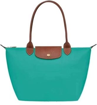 Generic Multipurpose Tote Bag: Foldable Soft Nylon, 3 Sizes, Stylish Water-Resistant Designer Handbag for Work, Travel, Gym (Classic turquoise green,Medium)