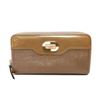 Bulgari Beige Patent Leather Long Wallet (Bi-Fold) (Pre-Owned)