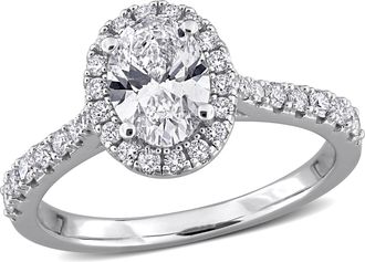 Mimi & Max 1 2/5ct TW Lab-Grown Diamond Engagement Ring Sterling Silver