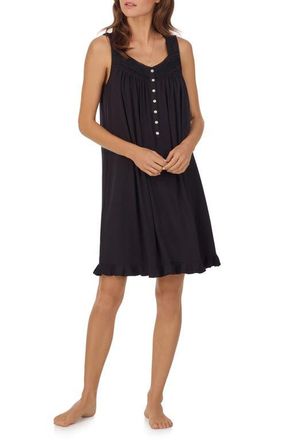 Eileen West Sleeveless Short Jersey Chemise in Black at Nordstrom, Size Xx-Small