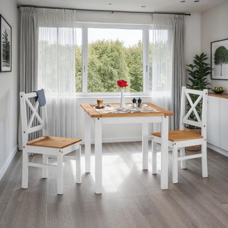 Seconique Salvador 1+2 Tile Top Dining Set in White