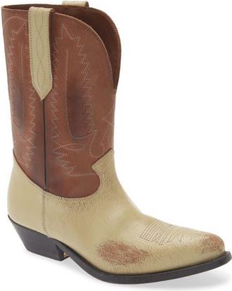 Golden Goose Wish Star Short Western Boot in Cream/Brown at Nordstrom, Size 10Us