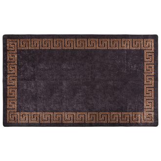 Berkfield Home Rug Washable 190x300 cm Black & Gold Anti Slip | Size: 100 cm diameter