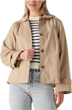 Lollys Laundry Jassen, Dames, Beige, L, Elegante Ecru Jas voor Vrouwen