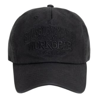 St&uuml;ssy Mid-Depth Workgear Waxed Snapback Cap Black 1311206-BLAC