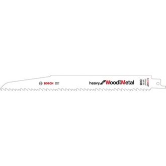 Bosch Saber Lama Per Legno e Metallo, Grossa Sezione Curva a Destra, Rif. Bosch s 1110 Vf, Sega Lama Di Qualit&agrave; Bim Lunghezza Totale 225 Millimetri