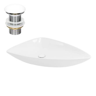 ML Design Lavabo triangular sobre encimera 69x46x13cm para ba&ntilde;o cer&aacute;mico
