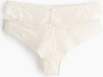 H&M 2er-Pack Brazil Slips aus Spitze - White