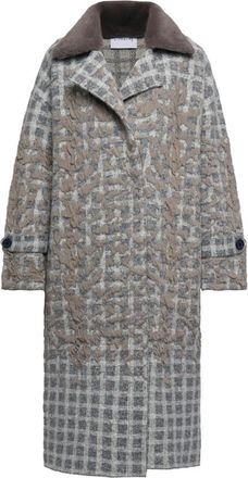 John Richmond Lange Jacquard Jas - Dames - Mantel - Grijs - M - Wol - Jassen
