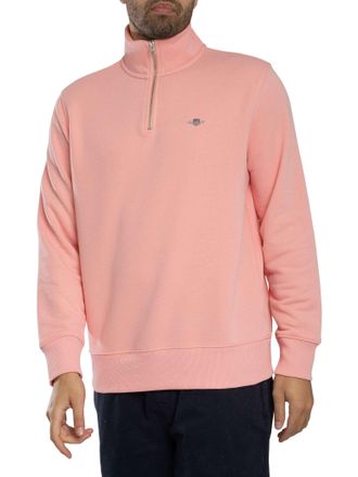 GANT Regular Shield 1/4 Zip Sweatshirt, Roze