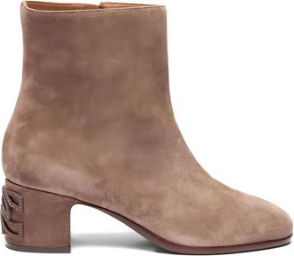 Casadei 50mm Muni block-heel suede boots - women - Calf Suede/Calf Leather/Calf Leather - 37 1/2 - Brown