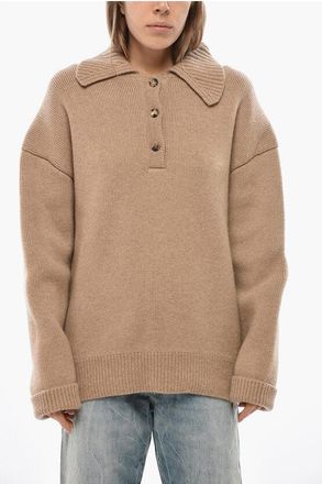 Khaite Pullover in Cashmere Stretch con Collo a Polo taglia M