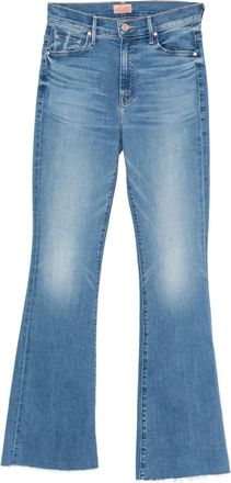 Mother Jeans met franje afwerking - Blauw