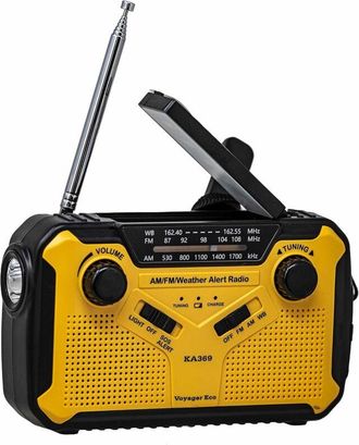 OEM Notfallradio Ka369 Am/fm Noaa Wetteralarm 5-wege-solar-kurbelradioempf&auml;nger Mit Led-taschenlampe Und Usb-handy-ladeger&auml;t Gelb