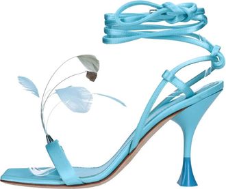 3Juin Kimi Satijnen Sandaal - Dames - Sandalen met hakken - Blauw - 39 EU - Satijn - Schoenen