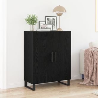 Berkfield Home Sideboard Black Oak 69, 5x34x90 cm Engineered Wood | Size: 5 x 34 x 90 cm