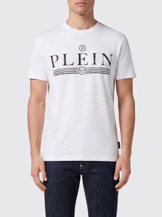 Philipp Plein T-shirt in cotone con lettering logo di strass e scollo a girocollo