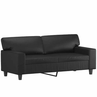 vidaXL Sof&aacute; De 2 Plazas De Cuero Sint&eacute;tico Negro 140 Cm Vidaxl